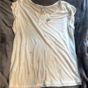 Tommy Bahama Linnea Twist Sleeve Palm Tree Tee